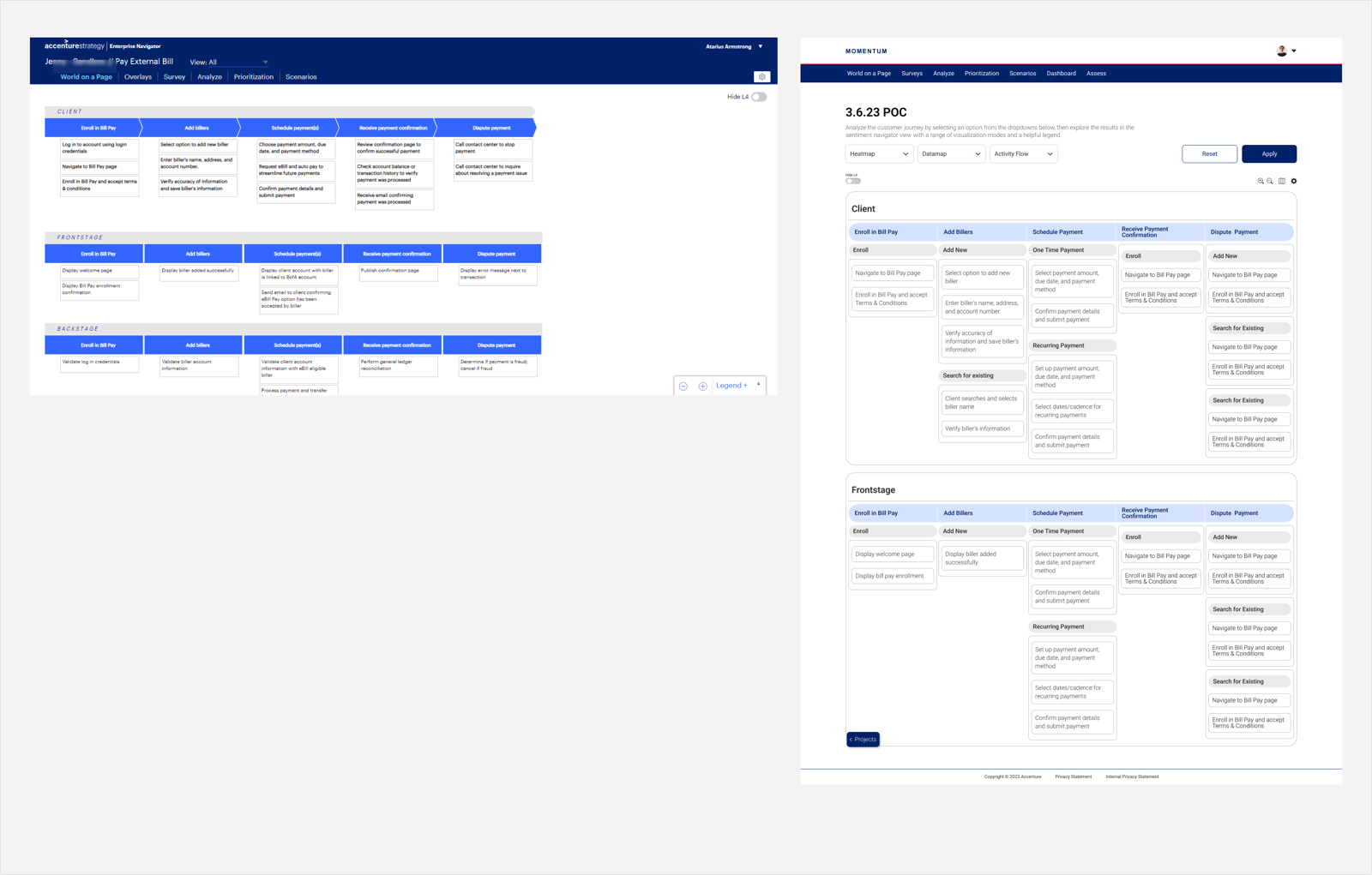 Before and after of "World on a Page" view